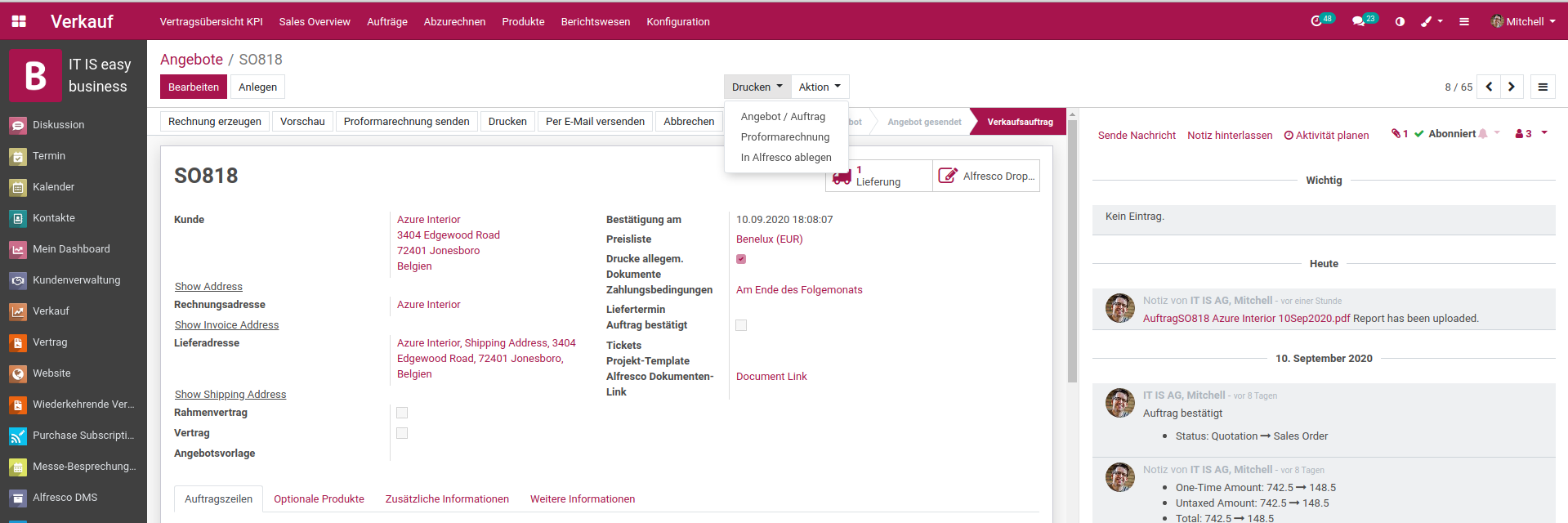 Odoo text and image block